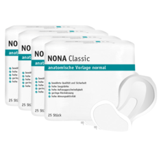 Sparpaket mit 4x25 Stück von NONA Classic anatomische Vorlage Normal